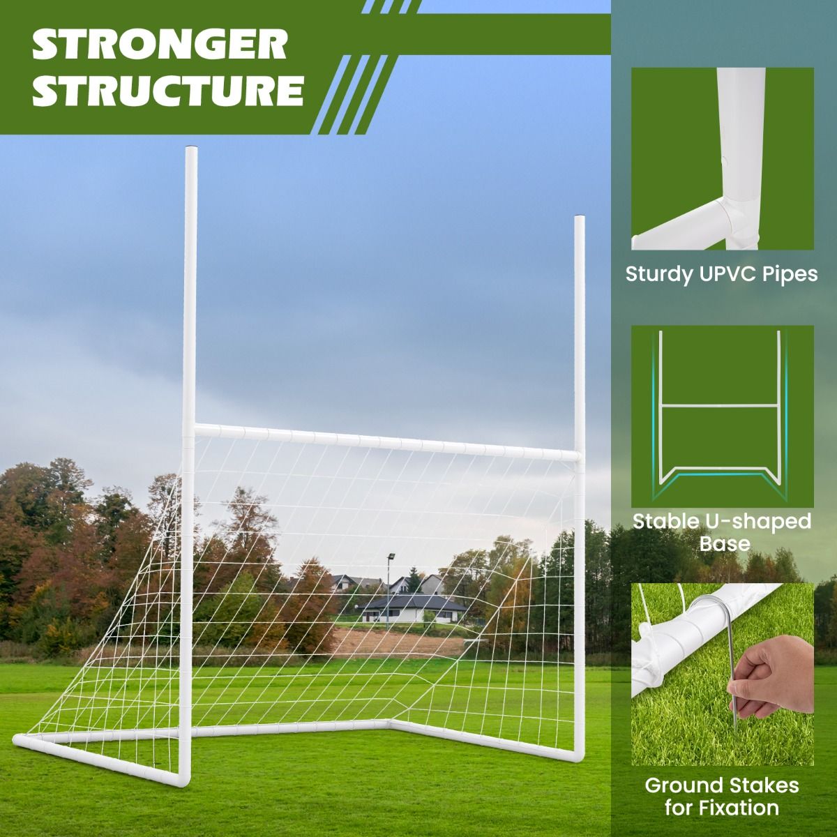 2 in 1 Footballand gaelicfootball Training Equipment with 4 Ground Stakes and 18 Bungee Ropes