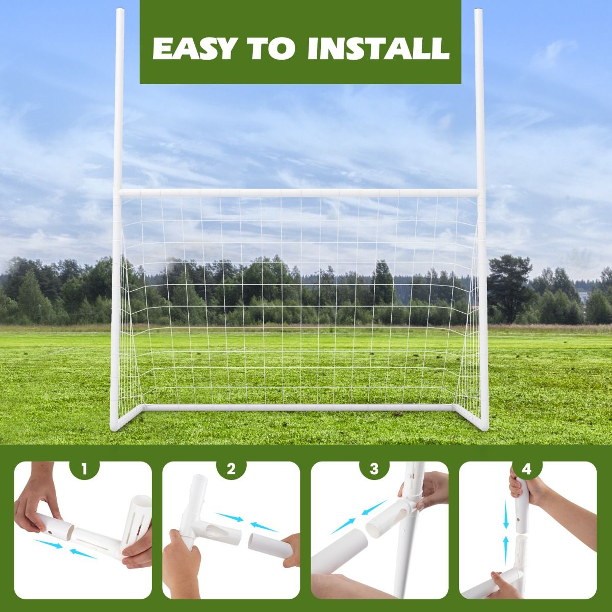 2 in 1 Footballand gaelicfootball Training Equipment with 4 Ground Stakes and 18 Bungee Ropes