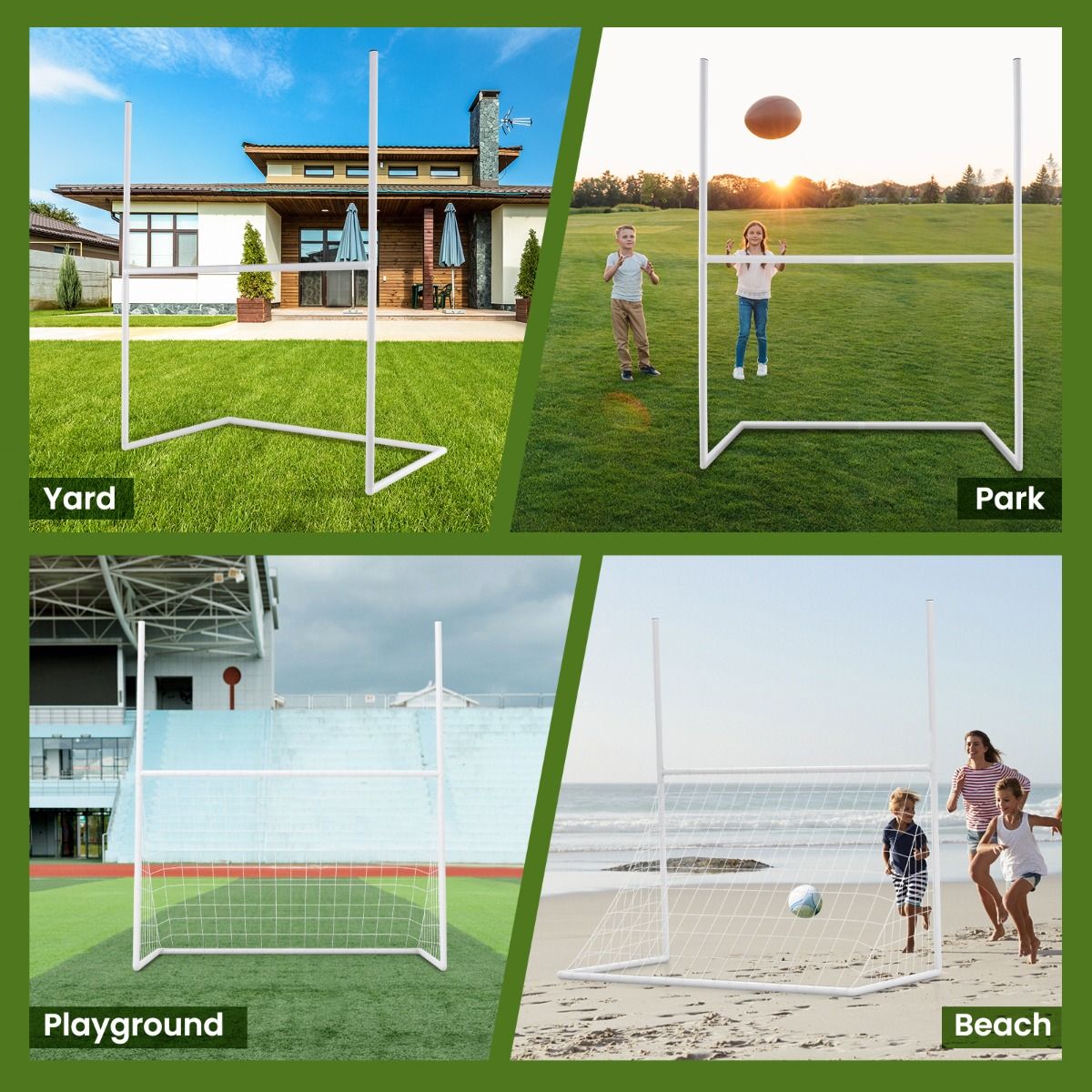 2 in 1 Footballand gaelicfootball Training Equipment with 4 Ground Stakes and 18 Bungee Ropes