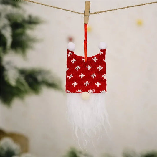 Forest Old Man Christmas Mini Doll Christmas Tree Hanger Pendant Xmas Decoration for Home Gnome Doll Xmas Kids New Year Gifts