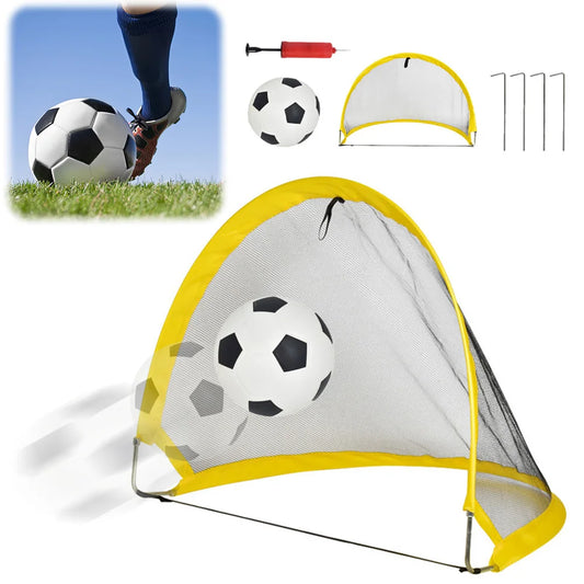 Foldable Soccer Net with Soccer Ball Folding Football Goal Folding Training Goal Net Kits Kids Indoor Outdoor Toy Practice Gate