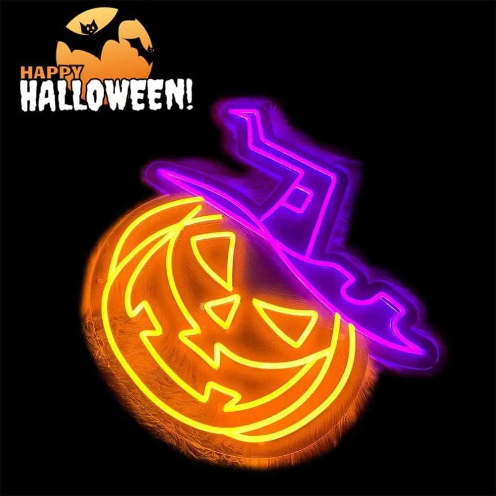 Halloween Pumpkin Neon Sign Decorations Neon Led Signage for Outdoor Garden and Indoor Neon Sign Wall Décor Party Gifting