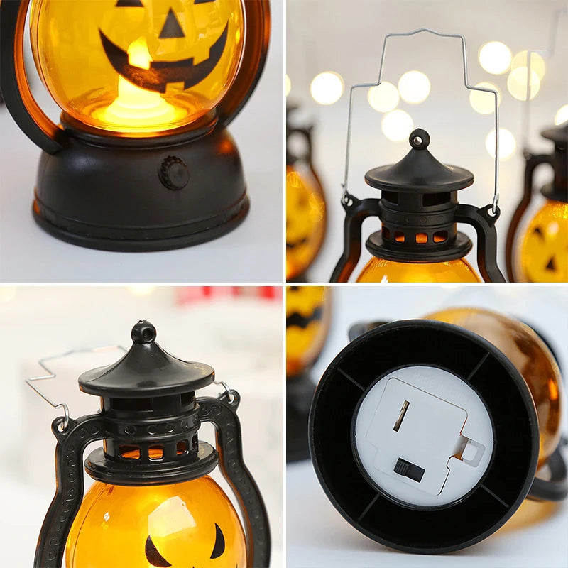 Cosplay Pumpkin Lights Decorative Kerosene Lanterns LED Handheld Lamp Pumpkin for Table Camping Garden Yard Party Home Decor
