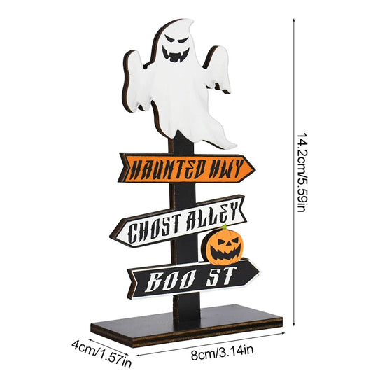 Halloween Pumpkin Ghost Wooden Table Ornament Craft Halloween Home Table Decoration Supplies Halloween Party Kids Gift Favors