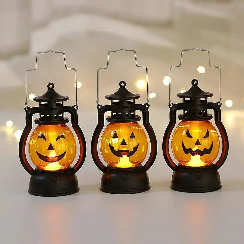 LED Pumpkin Lantern Halloween Party Horror Ghost Festival Bar Haunted House Ornaments Halloween Decoration Wind Lamp Kids Gift