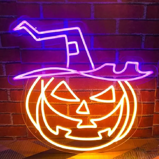 Halloween Pumpkin Neon Sign Decorations Neon Led Signage for Outdoor Garden and Indoor Neon Sign Wall Décor Party Gifting