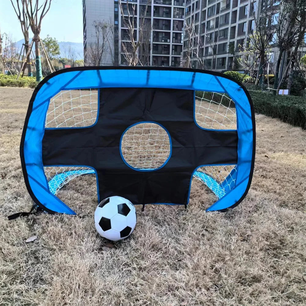 Kids Soccer Goal 4 Goal Modes Portable Soccer Training Equipment Football Training Shooting Target Net for Backyard