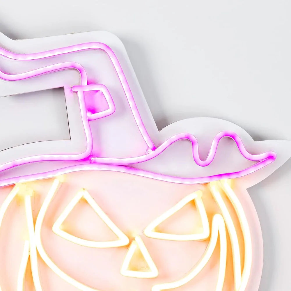 Halloween Pumpkin Neon Sign Decorations Neon Led Signage for Outdoor Garden and Indoor Neon Sign Wall Décor Party Gifting