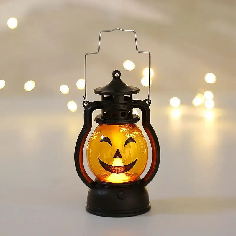 LED Pumpkin Lantern Halloween Party Horror Ghost Festival Bar Haunted House Ornaments Halloween Decoration Wind Lamp Kids Gift