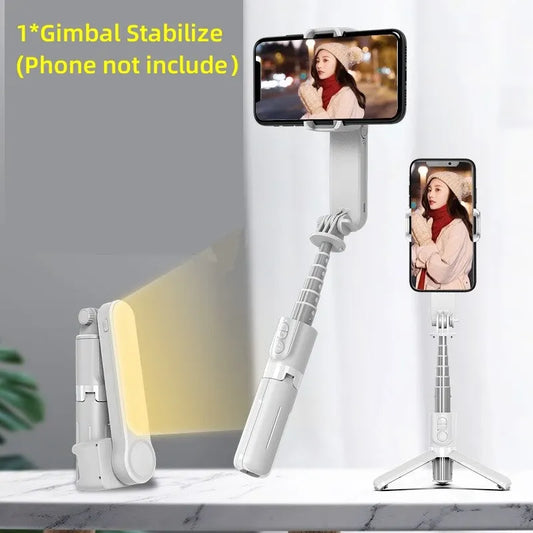 Handheld Gimbal Stabilizer Selfie Stick L09 Bluetooth Mobile Phone Holder Adjustable Fill Light Selfie Stand for Iphone/Xiaomi