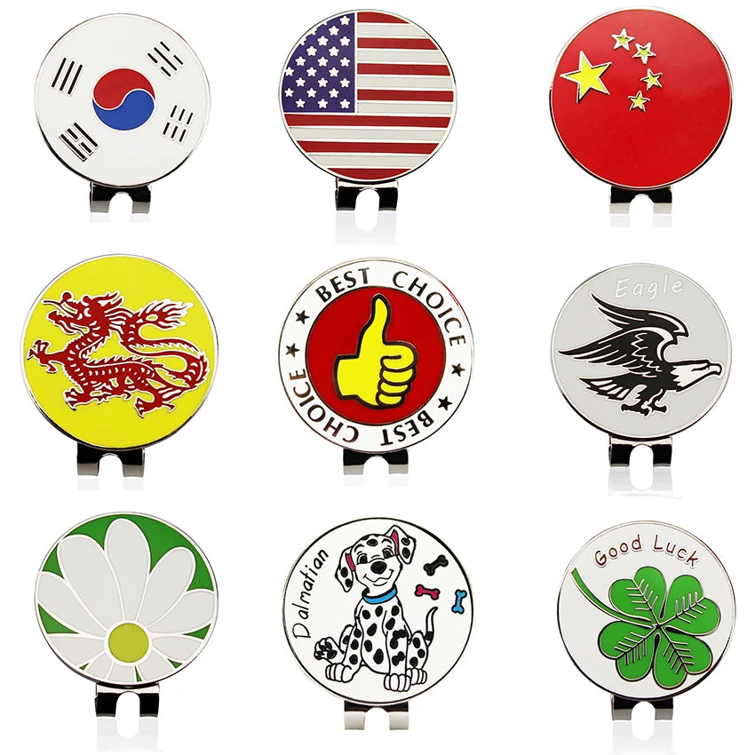 1.18 Inch Golf Ball Mark W Magnetic Golf Hat Clip Mark Golf Ball Position 24 Kinds for Choice Golf Marker