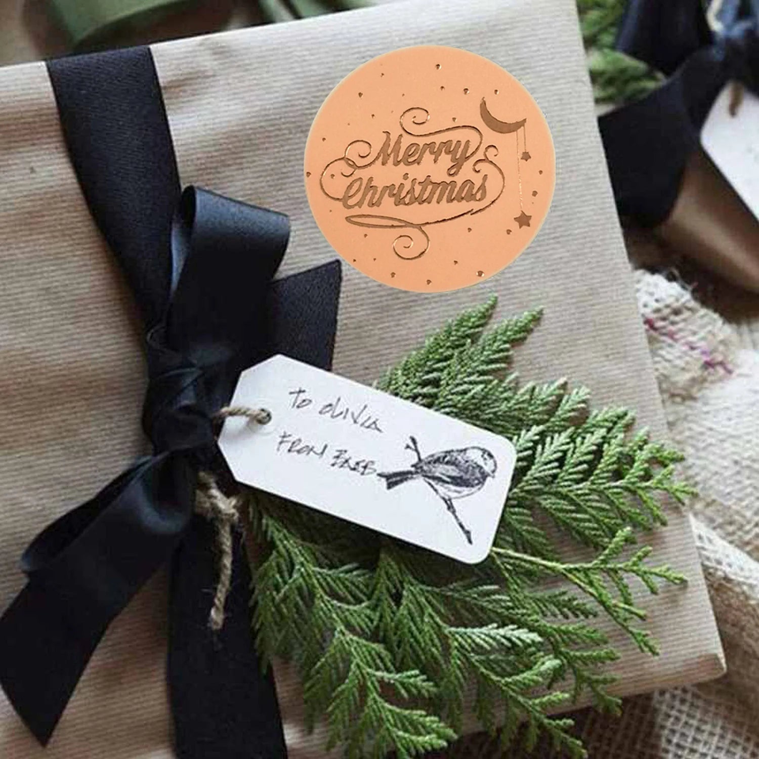 Merry Christmas Stickers Self-Adhesive Christmas Tree Santa Claus Seal Labels Holiday Stickers for Gift Sealing Christmas Decor