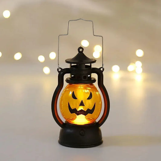 LED Pumpkin Lantern Halloween Party Horror Ghost Festival Bar Haunted House Ornaments Halloween Decoration Wind Lamp Kids Gift