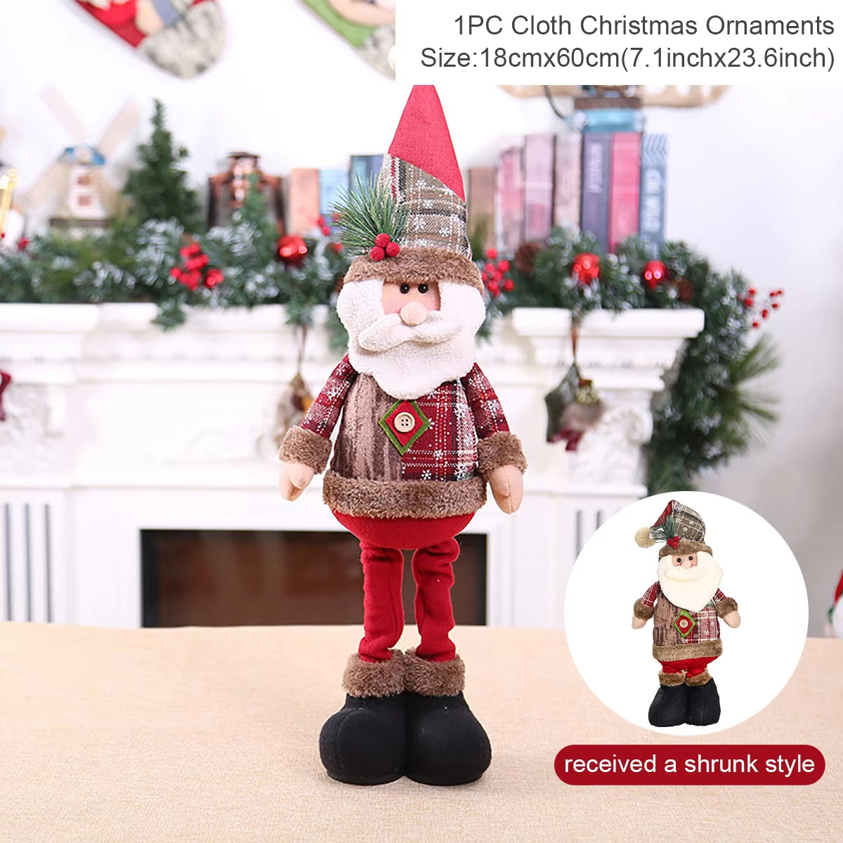 Telescopic Christmas Doll Merry Christmas Decor for Home 2024 Navidad Noel Christmas Ornaments Xmas Gifts New Year 2025