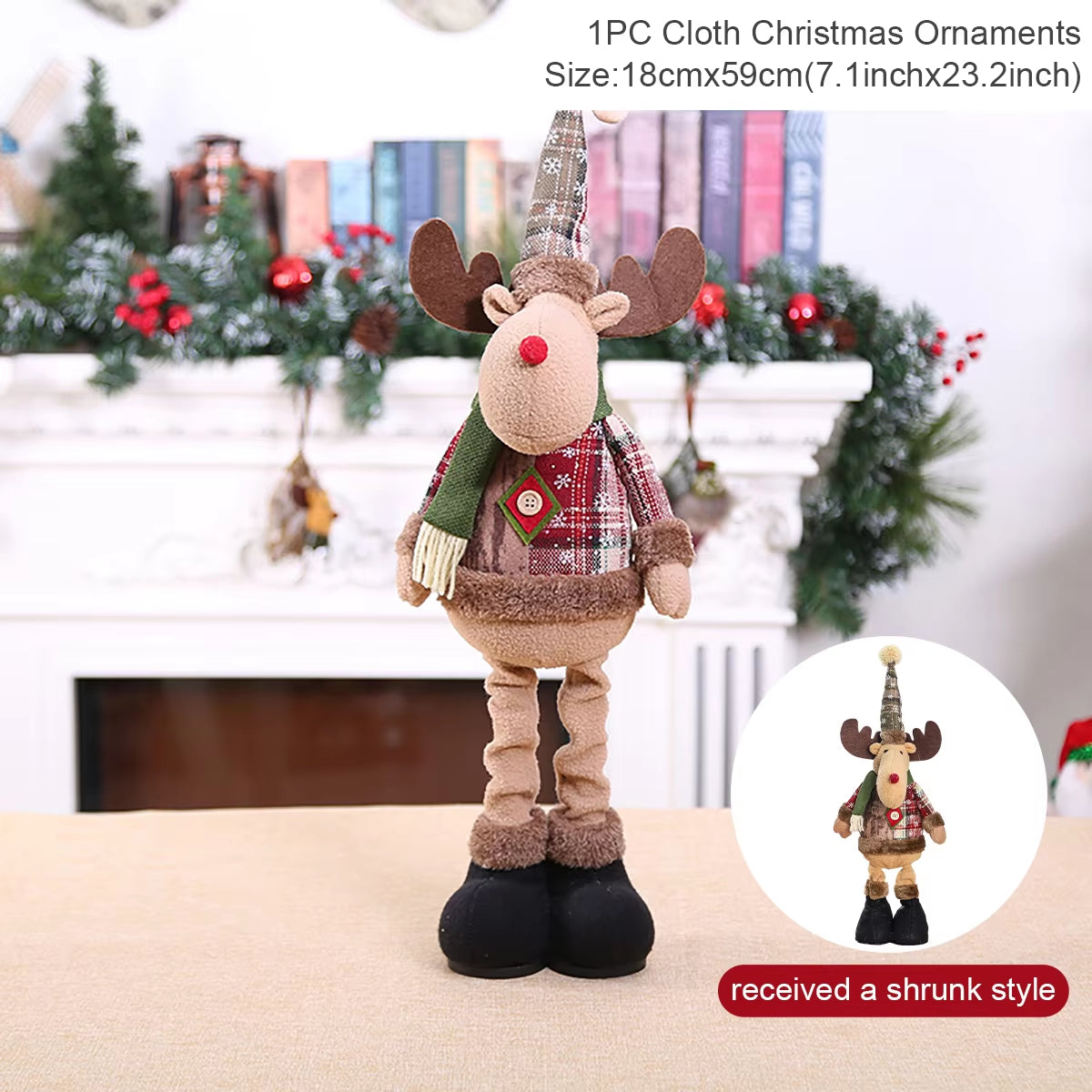 Telescopic Christmas Doll Merry Christmas Decor for Home 2024 Navidad Noel Christmas Ornaments Xmas Gifts New Year 2025